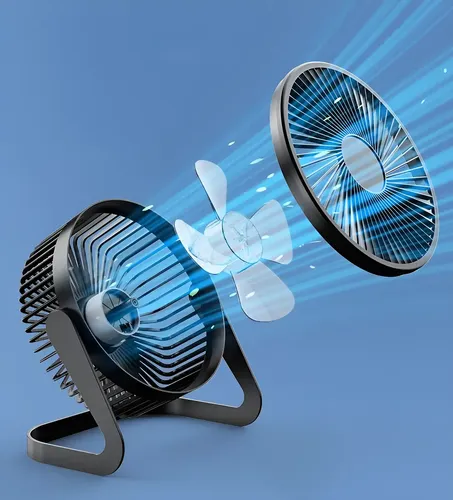 Ventilador Escritorio Usb Mini Fan Ajustable Silencioso 14 Cm Negro Plata 4 9