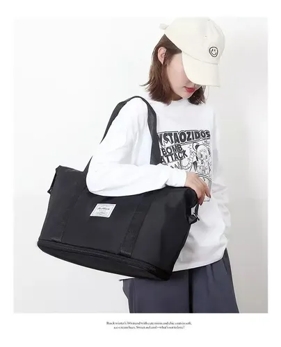 Bolsa Gran Capacidad Para Viajes Hombres Y Mujeres, Deportes Color Azul Lisa 15