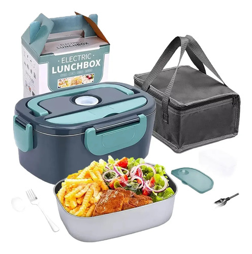 Lonchera Eléctrica Aluminio Portátil Calentar Comida 220v80w Verde Oscuro 14