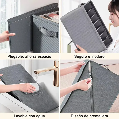 5pzs Organizador De Ropa De Armario Para Jeans Con Gris Gris 5