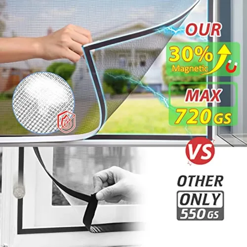 Set 2 Malla Mosquitera Tul Anti Mosquito Ventana 100x100cm Negro 7