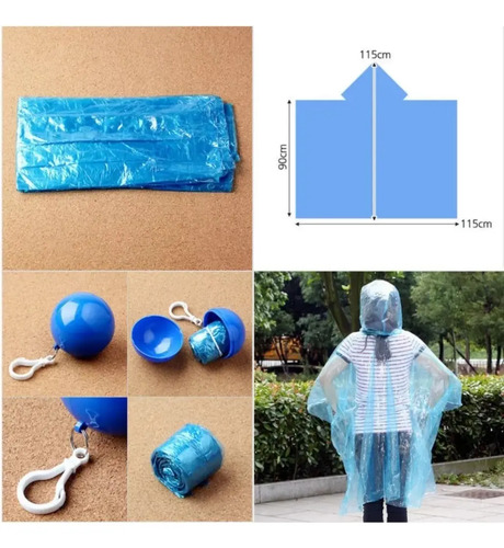 Poncho Capa Impermeable Ultraliviano Portátil Estilo Llavero Aleatorio M 9