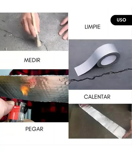 Cinta Sellador Butilo Techo Gotera Impermeable 100mm X 10m Plata 7
