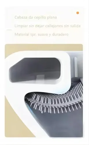 Escobilla De Baño Cepillo Punta Flexible Silicona Gris 9