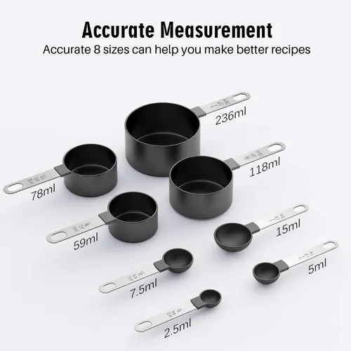 Cucharas Y Taza Medidora Con Mango Acero Inoxidable,cocina 18