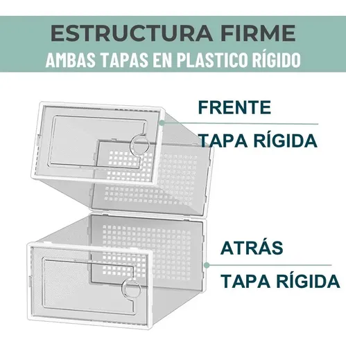 Caja Organizadora De Zapatos Set X6 Unidade Apilables Firmes Blanco 10