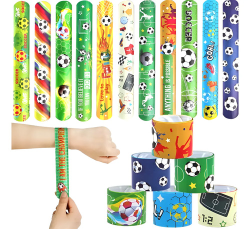 Pack 12 Pulseras Slap Infantil, Sorpresas De Cumpleaños 9