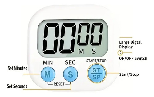 Temporizador Cronómetro Digital Para Cocina Blanco Despertador 14