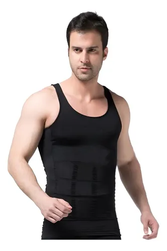 Faja Reductora Camiseta De Compresión Para Hombre Moldeador De Abdomen Y Espalda, Talla Xl Negro/blanco 2