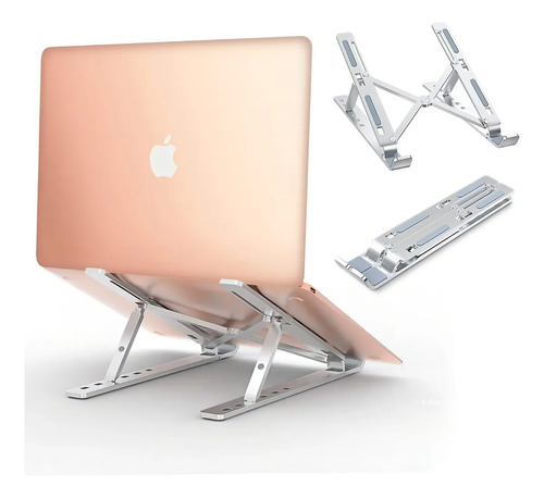 Soporte Portatil Notebook Aluminio Plegable De 7 Niveles Blanco 20
