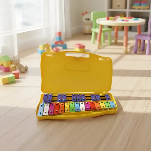 Metalofono Cromatico 25 Notas Xilofono Infantil Escolar Color Amarillo 8