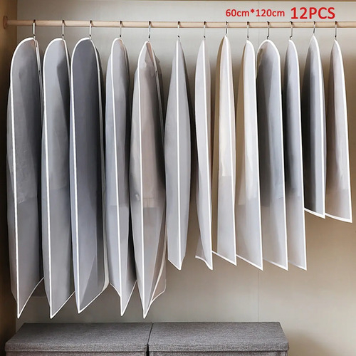 12 Bolsas Transparentes Cubre Trajes Colgar Closet 60*120cm Color Blanco 20