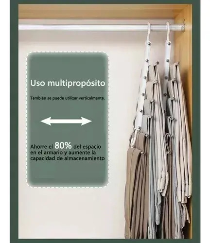 Colgador Percha Mágico Plegable Pantalon 6 En 1 Metalvenzhop 16