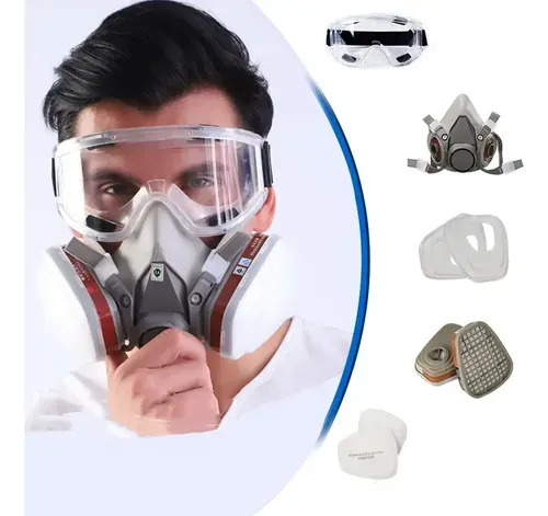 Mascarilla Antigás Media Cara 6200 + Filtro Respiratorio Generic 6