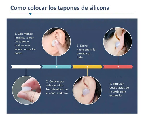 Tapones Para Los Oídos - 6 Silicona Hipoalergénica Moldeable 10