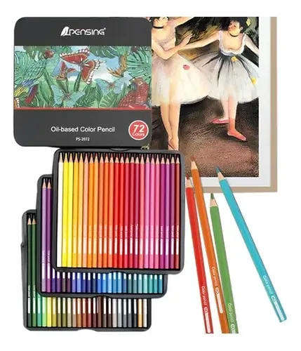 Lápices De Colores Hota 72 Unidades Artísticos Estuche Metálico Color 9